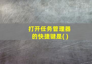 打开任务管理器的快捷键是( )